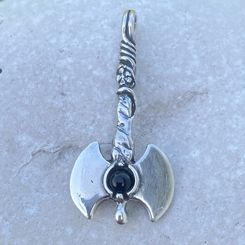 Labyris Goddess Pendant .925 Sterling Silver w/ genuine Black Onyx Made in USA
